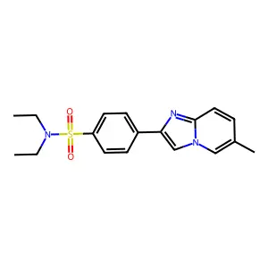 N,N-diethyl-4-(6-methylimidazo[1,2-a]pyridin-2-yl)benzenesulfonamide structure
