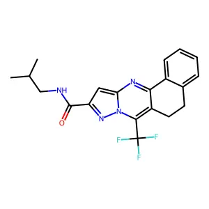 N-isobutyl-7-(trifluoromethyl)-5,6-dihydrobenzo[h]pyrazolo[5,1-b]quinazoline-10-carboxamide structure