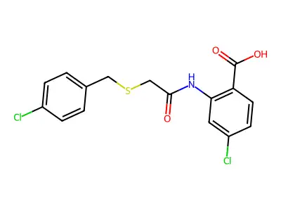 4-chloro-2-[[2-[(4-chlorophenyl)methylsulfanyl]acetyl]amino]benzoic Acid structure