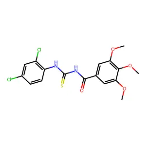 N-[(2,4-dichlorophenyl)carbamothioyl]-3,4,5-trimethoxybenzamide structure
