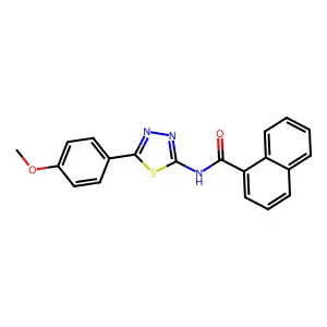 N-[5-(4-methoxyphenyl)-1,3,4-thiadiazol-2-yl]naphthalene-1-carboxamide structure