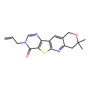 3-allyl-8,8-dimethyl-7,8-dihydro-3H-pyrano[3'',4'':5',6']pyrido[3',2':4,5]thieno[3,2-d]pyrimidin-4(10H)-one structure
