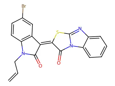 (E)-2-(1-allyl-5-bromo-2-oxoindolin-3-ylidene)benzo[4,5]imidazo[2,1-b]thiazol-3(2H)-one structure
