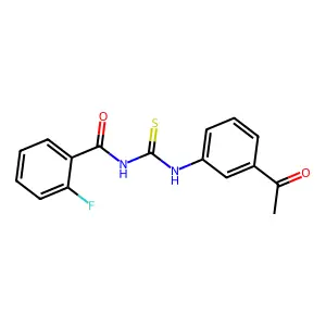 N-[(3-acetylphenyl)carbamothioyl]-2-fluorobenzamide structure
