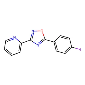 2-[5-(4-Iodophenyl)-1,2,4-oxadiazol-3-yl]pyridine structure