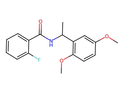 N-(1-(2,5-dimethoxyphenyl)ethyl)-2-fluorobenzamide structure