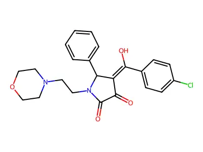 4-[(4-chlorophenyl)-hydroxymethylidene]-1-(2-morpholin-4-ylethyl)-5-phenylpyrrolidine-2,3-dione structure