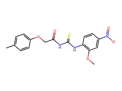 N-[(2-methoxy-4-nitrophenyl)carbamothioyl]-2-(4-methylphenoxy)acetamide structure