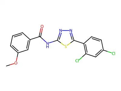 N-[5-(2,4-dichlorophenyl)-1,3,4-thiadiazol-2-yl]-3-methoxybenzamide structure
