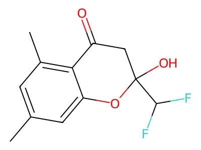 2-(difluoromethyl)-2-hydroxy-5,7-dimethyl-3H-chromen-4-one structure