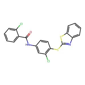 N-[4-(1,3-benzothiazol-2-ylsulfanyl)-3-chlorophenyl]-2-chlorobenzamide structure
