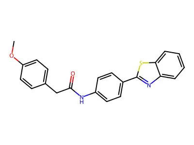 N-[4-(1,3-benzothiazol-2-yl)phenyl]-2-(4-methoxyphenyl)acetamide structure