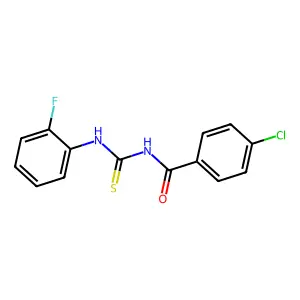 4-chloro-N-[(2-fluorophenyl)carbamothioyl]benzamide structure