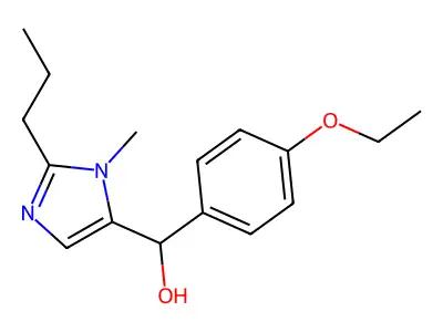 (4-ethoxyphenyl)(1-methyl-2-propyl-1H-imidazol-5-yl)methanol structure