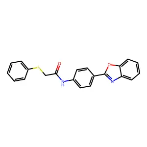 N-(4-(benzo[d]oxazol-2-yl)phenyl)-2-(phenylthio)acetamide structure