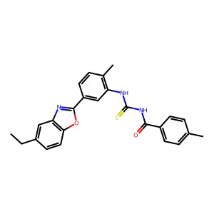 N-[[5-(5-ethyl-1,3-benzoxazol-2-yl)-2-methylphenyl]carbamothioyl]-4-methylbenzamide structure