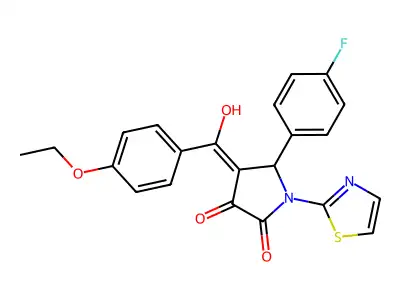 4-(4-Ethoxybenzoyl)-5-(4-fluorophenyl)-3-hydroxy-1-(thiazol-2-yl)-1,5-dihydro-2h-pyrrol-2-one structure