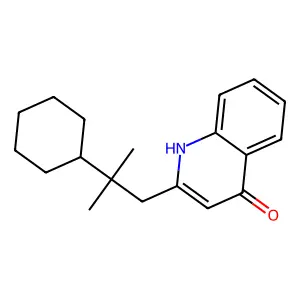 2-(2-cyclohexyl-2-methylpropyl)-1H-quinolin-4-one structure