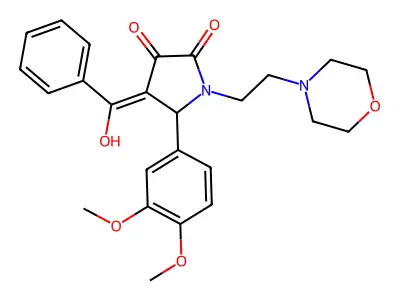 4-benzoyl-5-(3,4-dimethoxyphenyl)-3-hydroxy-1-[2-(morpholin-4-yl)ethyl]-2,5-dihydro-1H-pyrrol-2-one structure
