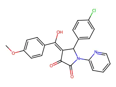 5-(4-chlorophenyl)-3-hydroxy-4-(4-methoxybenzoyl)-1-(pyridin-2-yl)-2,5-dihydro-1H-pyrrol-2-one structure