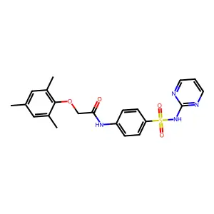 N-[4-(pyrimidin-2-ylsulfamoyl)phenyl]-2-(2,4,6-trimethylphenoxy)acetamide structure