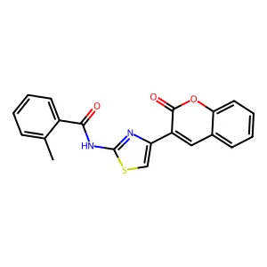2-methyl-N-[4-(2-oxochromen-3-yl)-1,3-thiazol-2-yl]benzamide structure