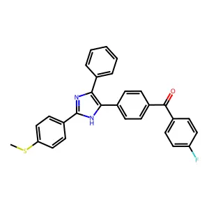 (4-fluorophenyl)-[4-[2-(4-methylsulfanylphenyl)-4-phenyl-1H-imidazol-5-yl]phenyl]methanone structure