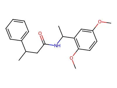 N-[1-(2,5-dimethoxyphenyl)ethyl]-3-phenylbutanamide structure