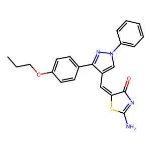(5Z)-2-IMINO-5-{[1-PHENYL-3-(4-PROPOXYPHENYL)-1H-PYRAZOL-4-YL]METHYLENE}-1,3-THIAZOLIDIN-4-ONE structure