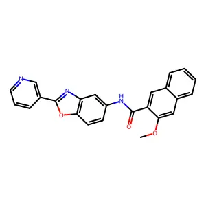 3-methoxy-N-[2-(3-pyridinyl)-1,3-benzoxazol-5-yl]-2-naphthamide structure