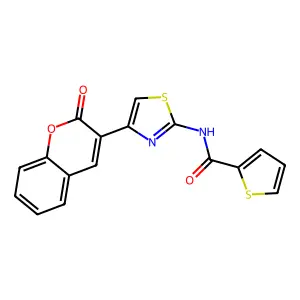 N-[4-(2-oxo-2H-chromen-3-yl)-1,3-thiazol-2-yl]thiophene-2-carboxamide structure