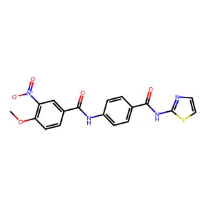 4-methoxy-3-nitro-N-[4-(1,3-thiazol-2-ylcarbamoyl)phenyl]benzamide structure