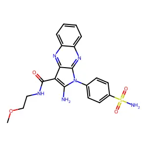2-amino-N-(2-methoxyethyl)-1-(4-sulfamoylphenyl)-1H-pyrrolo[2,3-b]quinoxaline-3-carboxamide structure
