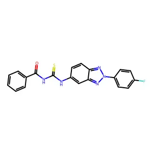 N-[[2-(4-fluorophenyl)benzotriazol-5-yl]carbamothioyl]benzamide structure