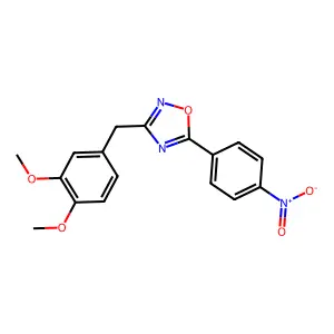 3-[(3,4-Dimethoxyphenyl)methyl]-5-(4-nitrophenyl)-1,2,4-oxadiazole structure