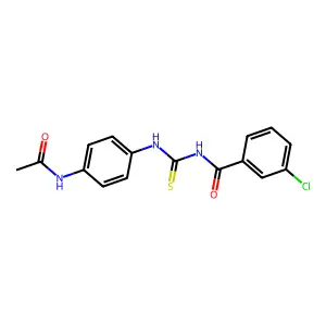 N-[(4-acetamidophenyl)carbamothioyl]-3-chlorobenzamide structure