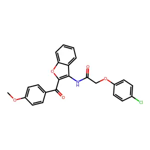 2-(4-chlorophenoxy)-N-[2-(4-methoxybenzoyl)-1-benzofuran-3-yl]acetamide structure