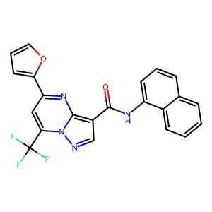 5-(furan-2-yl)-N-naphthalen-1-yl-7-(trifluoromethyl)pyrazolo[1,5-a]pyrimidine-3-carboxamide structure