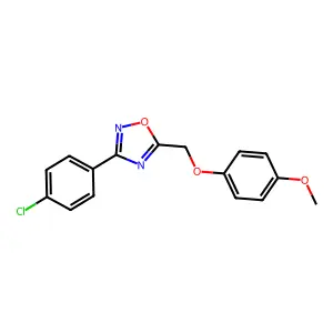 3-(4-Chlorophenyl)-5-[(4-methoxyphenoxy)methyl]-1,2,4-oxadiazole structure