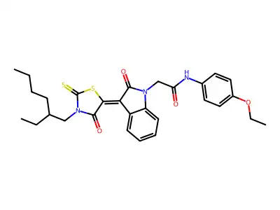 N-(4-Ethoxyphenyl)-3-[3-(2-ethylhexyl)-4-oxo-2-thioxo-5-thiazolidinylidene]-2,3-dihydro-2-oxo-1H-indole-1-acetamide structure