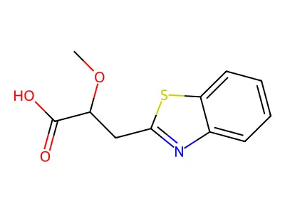 3-(1,3-Benzothiazol-2-yl)-2-methoxypropanoic acid structure
