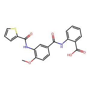 2-(4-Methoxy-3-(thiophene-2-carboxamido)benzamido)benzoic acid structure