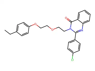 2-(4-Chlorophenyl)-3-[2-[2-(4-ethylphenoxy)ethoxy]ethyl]quinazolin-4-one structure