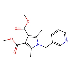 dimethyl 2,5-dimethyl-1-(pyridin-3-ylmethyl)-1H-pyrrole-3,4-dicarboxylate structure