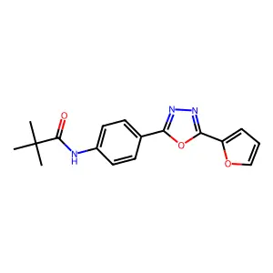 N-[4-[5-(furan-2-yl)-1,3,4-oxadiazol-2-yl]phenyl]-2,2-dimethylpropanamide structure