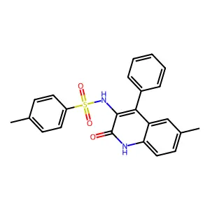 4-methyl-N-(6-methyl-2-oxo-4-phenyl-1,2-dihydroquinolin-3-yl)benzenesulfonamide structure