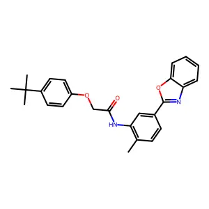 N-[5-(1,3-benzoxazol-2-yl)-2-methylphenyl]-2-(4-tert-butylphenoxy)acetamide structure
