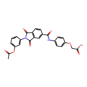 2-(4-(2-(3-Acetoxyphenyl)-1,3-dioxoisoindoline-5-carboxamido)phenoxy)acetic acid structure