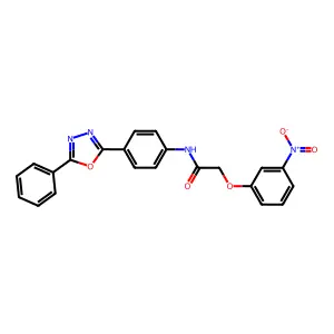 2-(3-nitrophenoxy)-N-[4-(5-phenyl-1,3,4-oxadiazol-2-yl)phenyl]acetamide structure