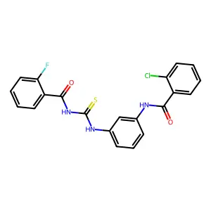 N-[[3-[(2-chlorobenzoyl)amino]phenyl]carbamothioyl]-2-fluorobenzamide structure